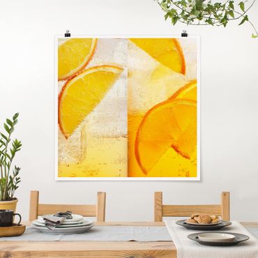 Plakat - Pomarańcza na lodzie