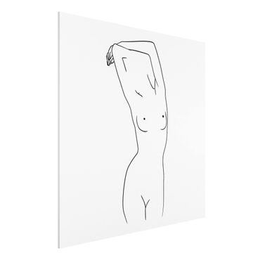 Obraz Forex - Line Art Kobieta naga czarno-biały