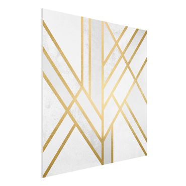 Obraz Forex - Art Deco Geometry Białe złoto