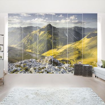 Zasłony panelowe zestaw - Góry i dolina w Alpach Lechtalskich w Tyrolu