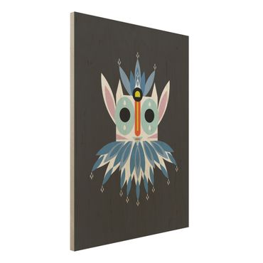 Obraz z drewna - Kolaż Etno Maska - skrzat