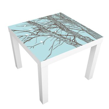 Okleina meblowa IKEA - Lack stolik kawowy - Drzewa zimowe