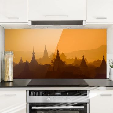 Panel szklany do kuchni - Miasto świątyń w Myanmarze