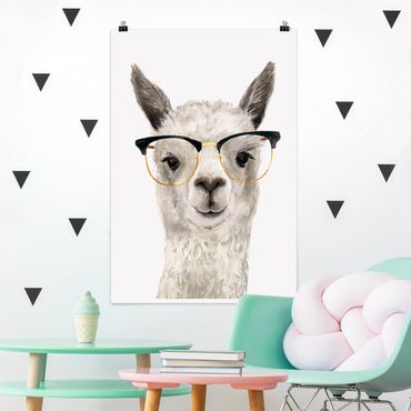Plakat - Hippy Llama w okularach I