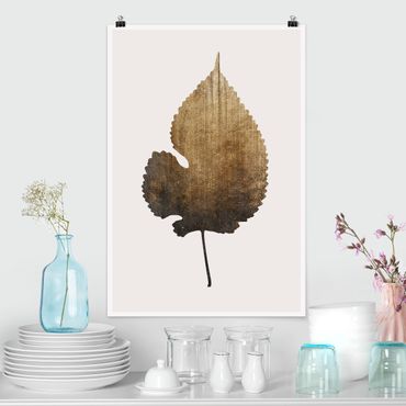 Plakat - Złoty liść - drzewo lipowe
