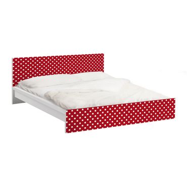 Okleina meblowa IKEA - Malm łóżko 140x200cm - Nr DS92 Dot Design Girly Red