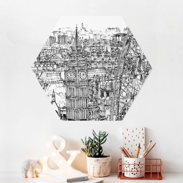 Obraz heksagonalny z Forex - Studium miasta - London Eye