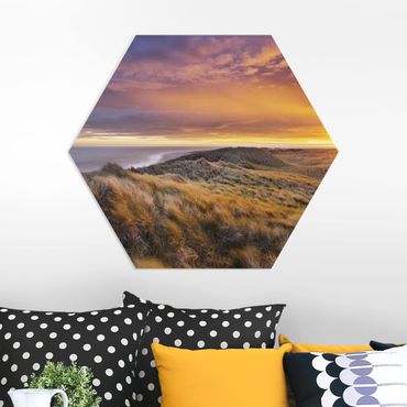 Obraz heksagonalny z Forex - Wschód słońca na plaży na Sylcie