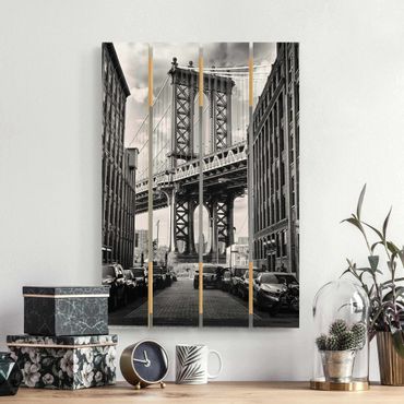 Obraz z drewna - Most Manhattan w Ameryce