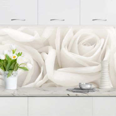 Panel ścienny do kuchni - Białe róże