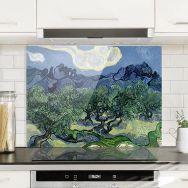 Panel szklany do kuchni - Vincent van Gogh - Drzewa oliwne