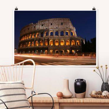 Plakat - Colosseum w Rzymie nocą