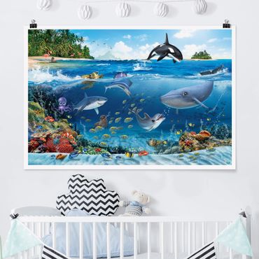Plakat - Podwodny świat z zwierzętami