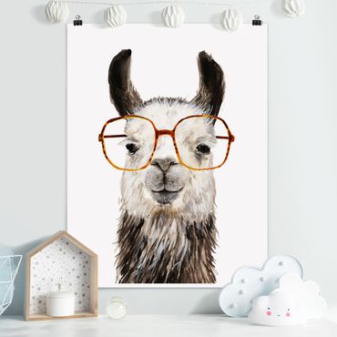 Plakat - Hippy Llama w okularach IV