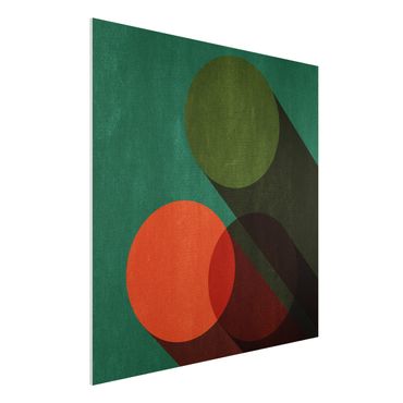 Obraz Forex - Kształty abstrakcyjne - koła w zieleni i czerwieni