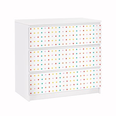 Okleina meblowa IKEA - Malm komoda, 3 szuflady - Nr UL748 Little Dots