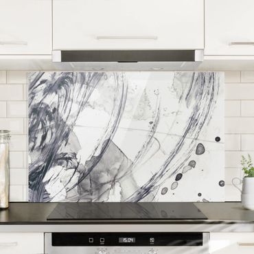 Panel szklany do kuchni - Sonar czarno-biały I