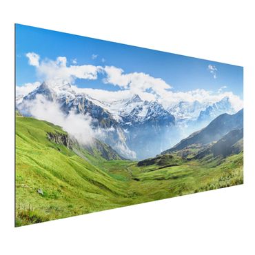 Obraz Alu-Dibond - Szwajcarska panorama alpejska
