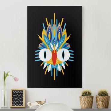 Obraz na płótnie - Kolaż Etno Maska - Ptasie pióra