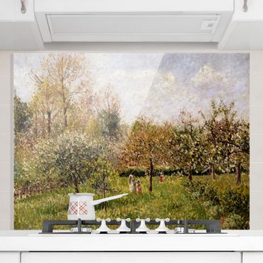 Panel szklany do kuchni - Camille Pissarro - Wiosna w Eragny