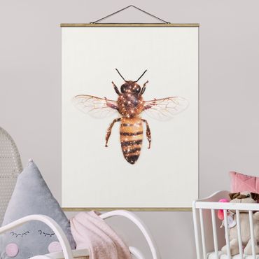 Plakat z wieszakiem - pszczoła z brokatem