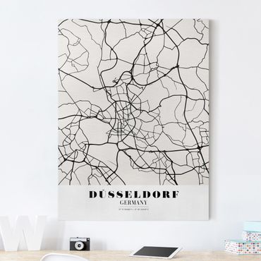 Obraz na płótnie - Mapa miasta Düsseldorf - Klasyczna