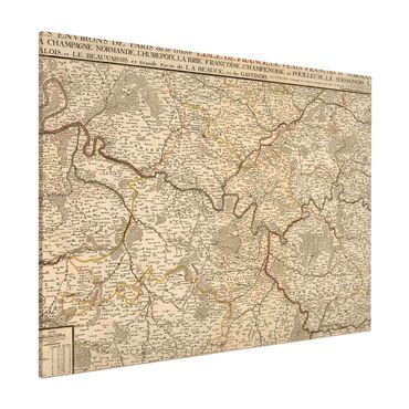 Tablica magnetyczna - Mapa Francji w stylu vintage