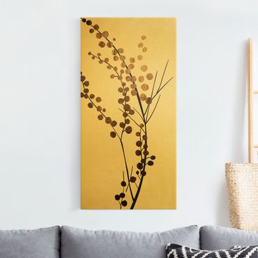 Złoty obraz na płótnie - Graficzny świat roślin - Złoto jagodowe