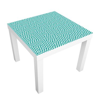 Okleina meblowa IKEA - Lack stolik kawowy - Miętowy wzór geometryczny