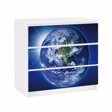 Okleina meblowa IKEA - Malm komoda, 3 szuflady - Ziemia w kosmosie