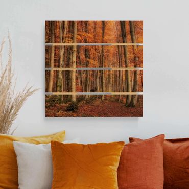 Obraz z drewna - Jesienny spacer