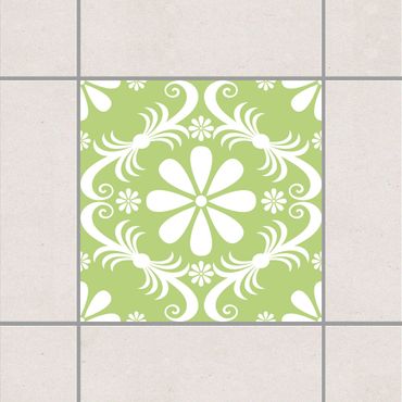 Naklejka na płytki - Flower Design Spring Green Green