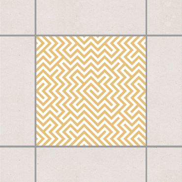 Naklejka na płytki - Wzór geometryczny Żółty