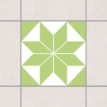 Naklejka na płytki - Wzór gwiazdkowy wiosenny zielony zielony