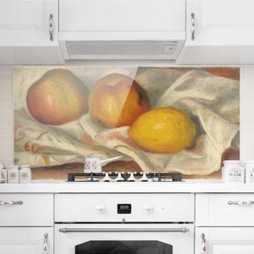 Panel szklany do kuchni - Auguste Renoir - Jabłka i cytryna