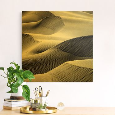 Złoty obraz na płótnie - Wzór fali w piasku pustyni