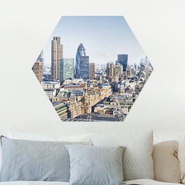 Obraz heksagonalny z Alu-Dibond - Miasto Londyn