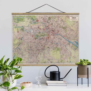Plakat z wieszakiem - Mapa miasta w stylu vintage Berlin