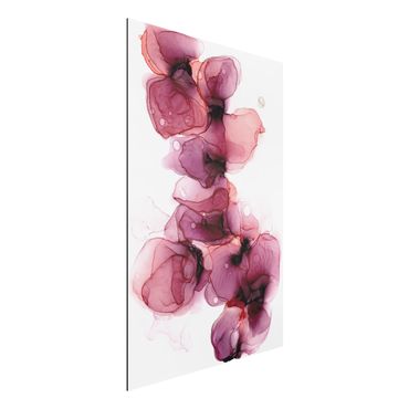 Obraz Alu-Dibond - Dzikie kwiaty w kolorze purpury i złota