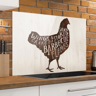 Panel szklany do kuchni - Gospodarstwo BBQ - kurczak