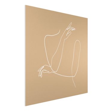 Obraz Forex - Line Art Ręce kobiety beżowy