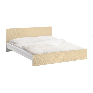 Okleina meblowa IKEA - Malm łóżko 140x200cm - Wzór geometryczny Żółty