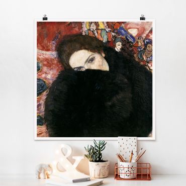 Plakat - Gustav Klimt - Dama z mufką