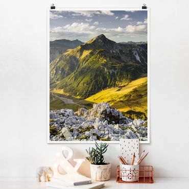Plakat - Góry i dolina w Alpach Lechtalskich w Tyrolu