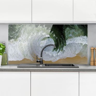Panel szklany do kuchni - Geometria spotyka plażę
