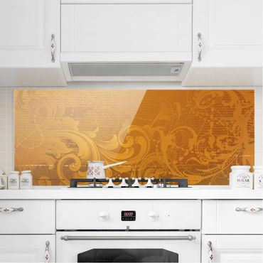 Panel szklany do kuchni - Złoty barok