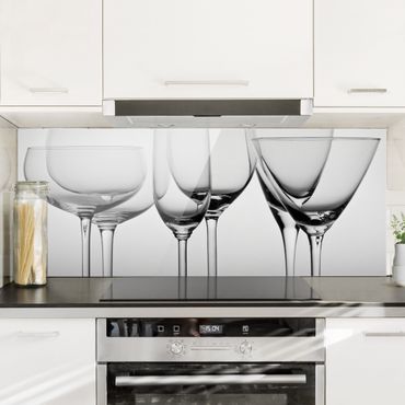 Panel szklany do kuchni - Fine Glassware Black And White
