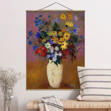 Plakat z wieszakiem - Odilon Redon - Kwiaty w wazonie