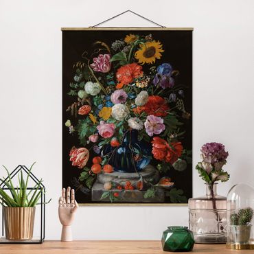 Plakat z wieszakiem - Jan Davidsz de Heem - Szklany wazon z kwiatami