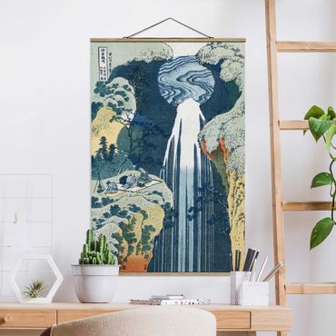 Plakat z wieszakiem - Katsushika Hokusai - Wodospad Amidy